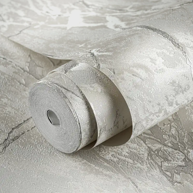 کاغذ دیواری طرح رگهدار / پتینه سفید کد ۱۱۰۷۸ - تصویر 5